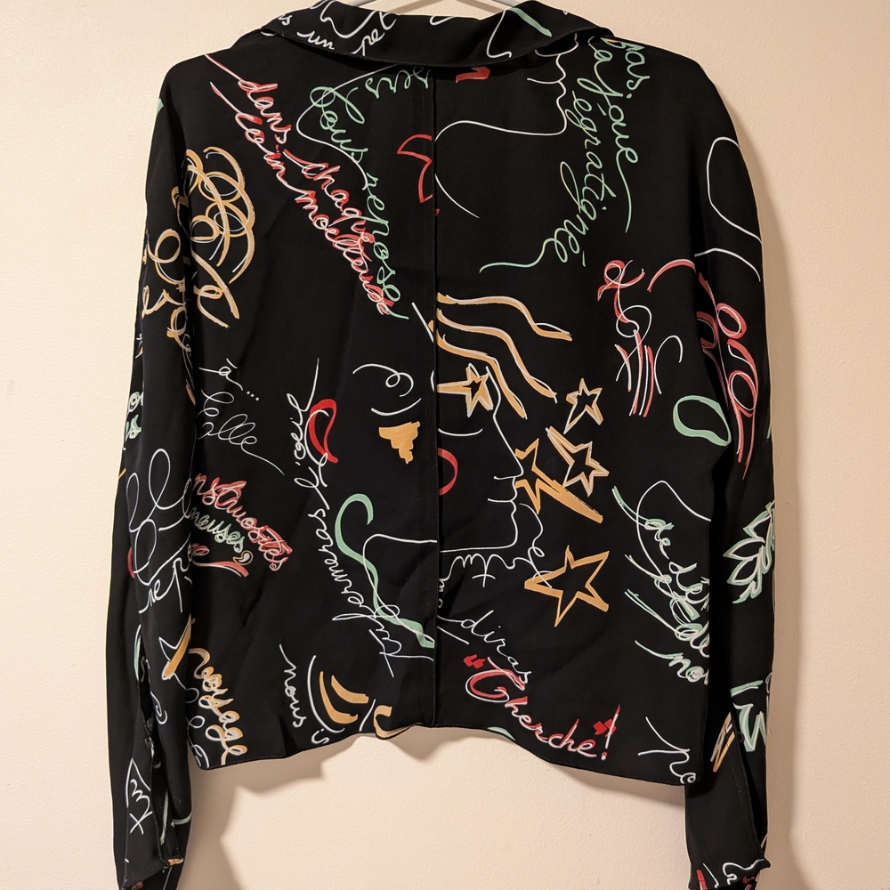 Aritzia Babaton Asymmetrical Graphity Martin Blouse In Size Small NWOT - Picture 10 of 17
